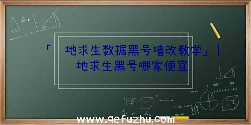 「绝地求生数据黑号墙改教学」|绝地求生黑号哪家便宜